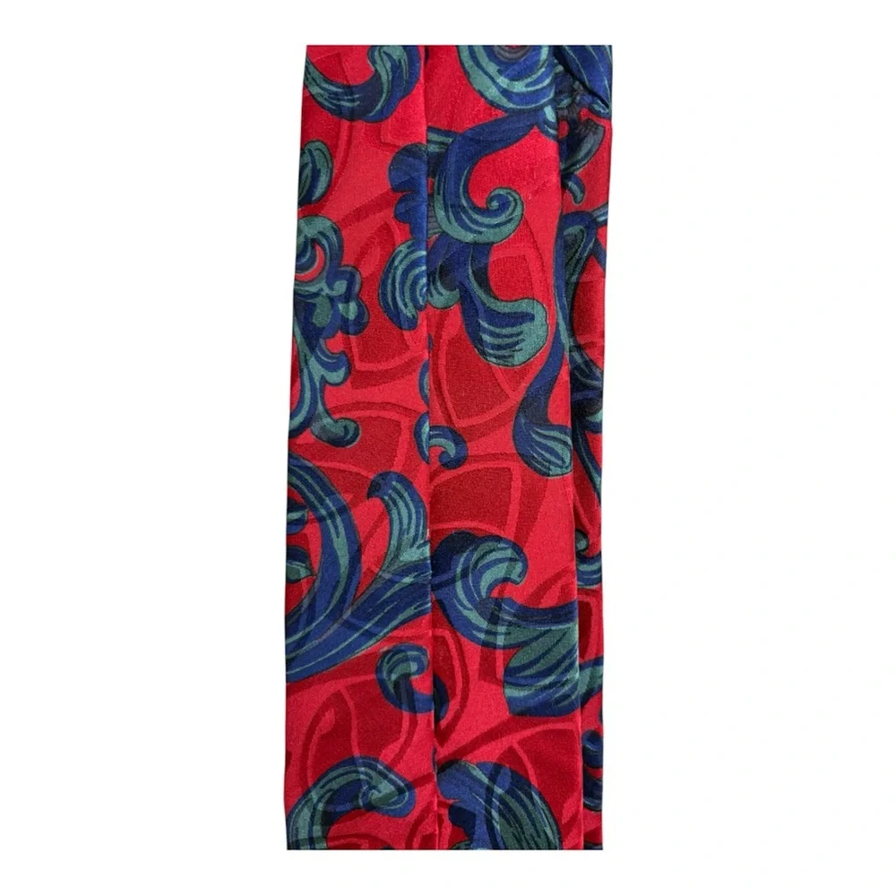 vintage Valentino Giovanni pure silk tie with a red and blue abstract pattern - Picture 2 of 5